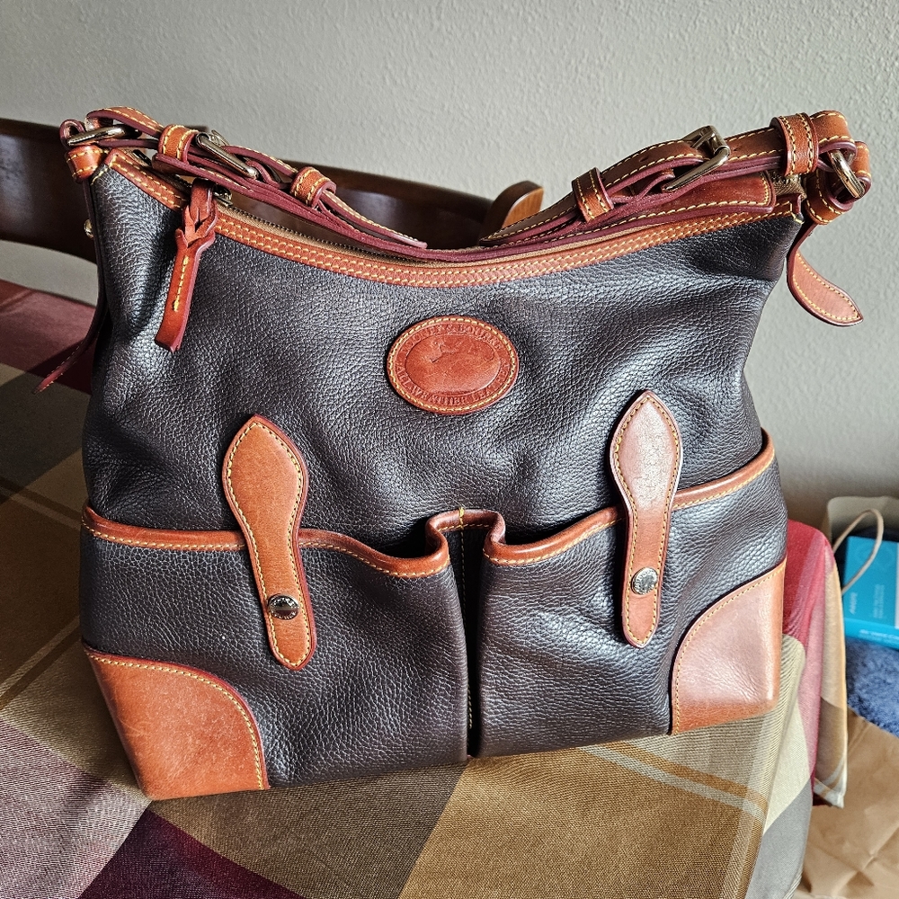 Vintage Dooney & Bourke Leather Lucy Hobo Shoulder Bag
